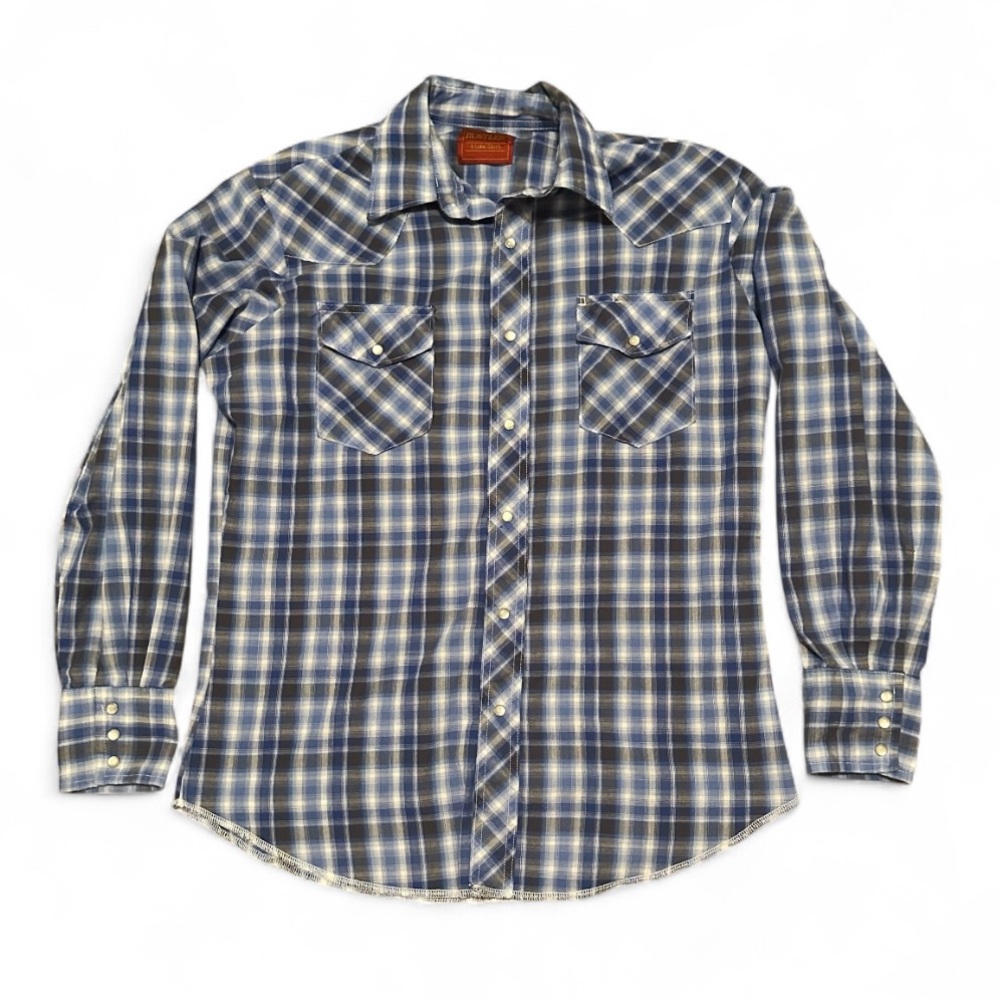 Rustler Navy and Cream Plaid Men's Shirt